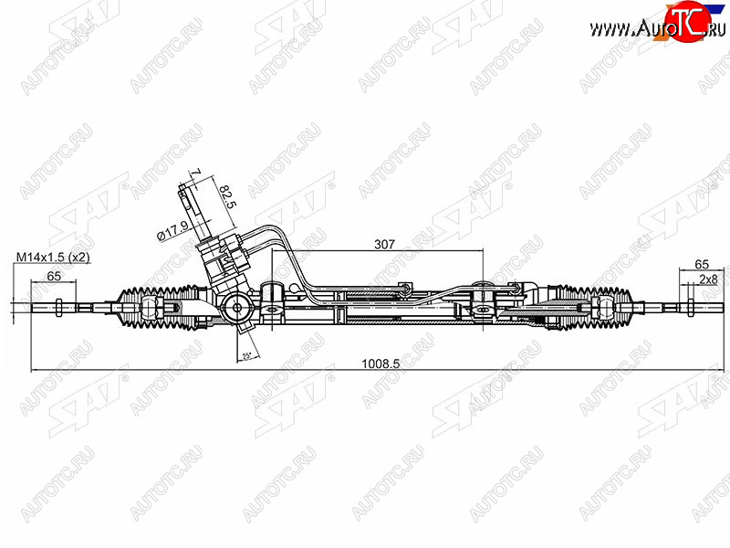 16 399 р. Рейка рулевая с ГУР LHD SAT  Nissan Almera  G15 (2012-2019), Renault Logan ( 1,  2) (2004-2024), Renault Sandero ( (BS),  (B8)) (2009-2024)  с доставкой в г. Владивосток