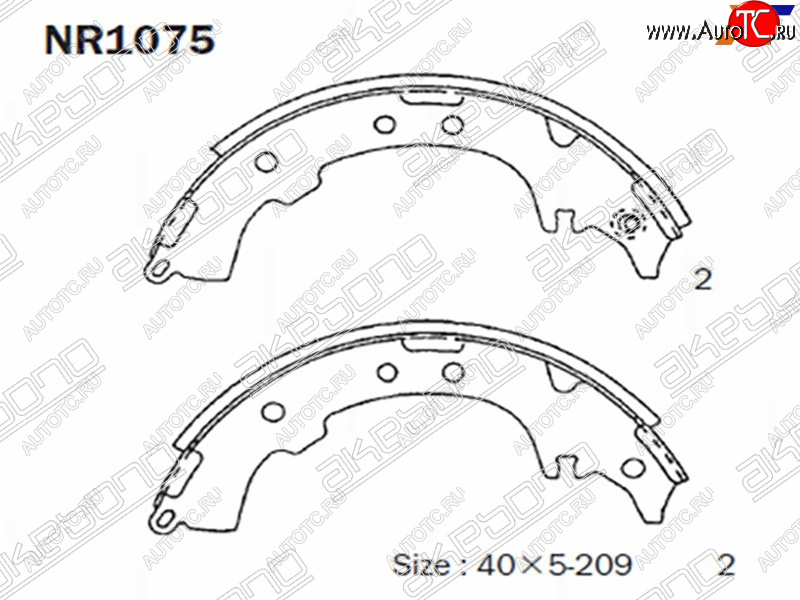 2 369 р. Колодки тормозные зад барабанные RR SAT Toyota Gaia XM10 дорестайлинг (1998-2001)  с доставкой в г. Владивосток