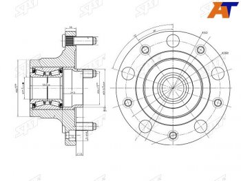 5 399 р. Ступичный узел задн. SAT Ford Transit цельнометаллический фургон (2006-2014)  с доставкой в г. Владивосток. Увеличить фотографию 1