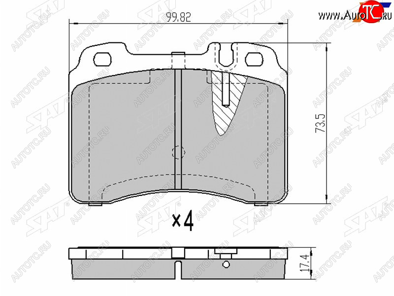 1 439 р. Колодки тормозные перед FR-FL SAT  Mercedes-Benz E-Class  W210 (1996-2003) дорестайлинг седан, дорестайлинг универсал, седан рестайлинг, универсал рестайлинг  с доставкой в г. Владивосток