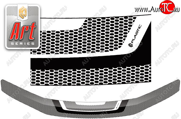 2 159 р. Дефлектор капота CA-Plastic  Lexus HS250h  F10 (2009-2013) дорестайлинг (серия ART белая)  с доставкой в г. Владивосток