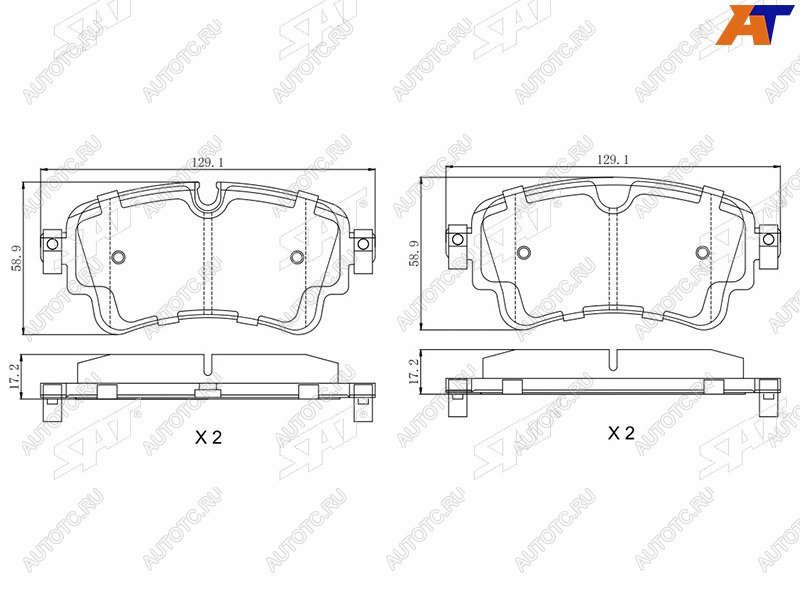 5 449 р. Колодки тормозные зад RR SAT Volkswagen Touareg CR (2018-2024)  с доставкой в г. Владивосток