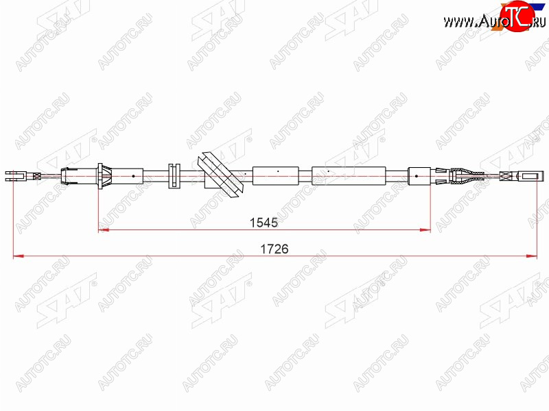 1 489 р. Трос ручника RH SAT   Mercedes-Benz E-Class  W211 (2002-2009) дорестайлинг седан, рестайлинг седан  с доставкой в г. Владивосток