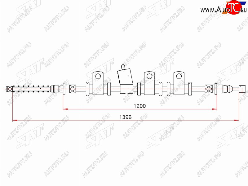 879 р. Трос ручного тормоза RH SAT Chevrolet Nexia седан (2020-2022)  с доставкой в г. Владивосток