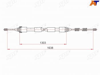 669 р. Трос ручного тормоза LH-RH SAT  Peugeot 206 ( хэтчбэк 5 дв.,  хэтчбэк 3 дв.,  универсал,  седан) - Partner ( M49/M59,  B9)  с доставкой в г. Владивосток. Увеличить фотографию 1