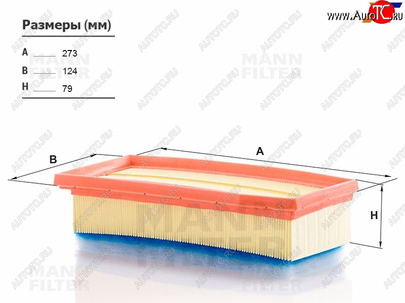 2 479 р. Фильтр воздушный MANN  Renault Duster ( HS,  HM) - Sandero ( (BS),  (B8))  с доставкой в г. Владивосток