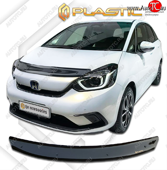 1 839 р. Дефлектор капота CA-Plastic  Honda Fit  4 GR (2019-2022) дорестайлинг (classic черный, без надписи)  с доставкой в г. Владивосток