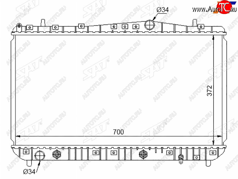 6 399 р. Радиатор SAT Chevrolet Rezzo (2000-2008)  с доставкой в г. Владивосток