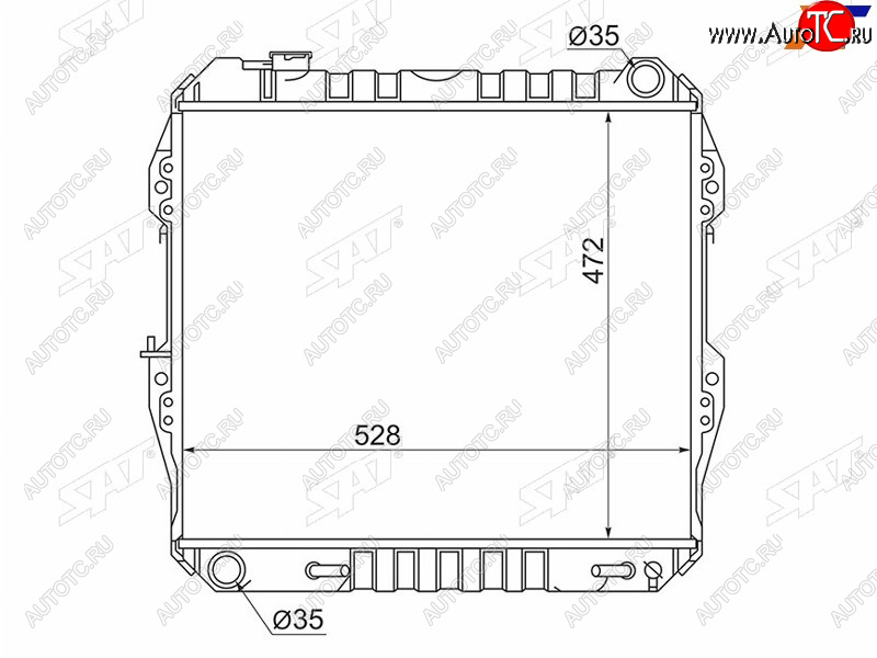 12 549 р. Радиатор SAT  Toyota 4Runner  N120,N130 - Hilux Surf  N120,N130  с доставкой в г. Владивосток