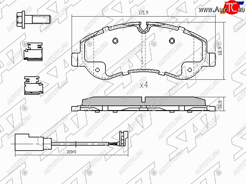 2 059 р. Колодки тормозные перед FL-FR SAT Ford Transit цельнометаллический фургон (2014-2022)  с доставкой в г. Владивосток