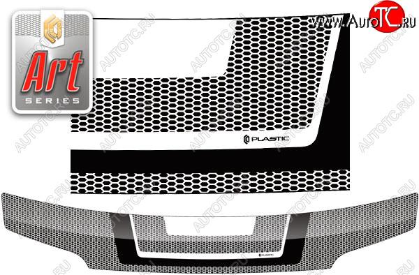 2 369 р. Дефлектор капота CA-Plastic  Daihatsu Coo (2005-2012) (серия ART белая)  с доставкой в г. Владивосток