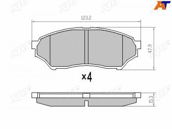 Колодки тормозные перед FR-FL SAT Mitsubishi Pajero Mini H53/H58 (1998-2008)