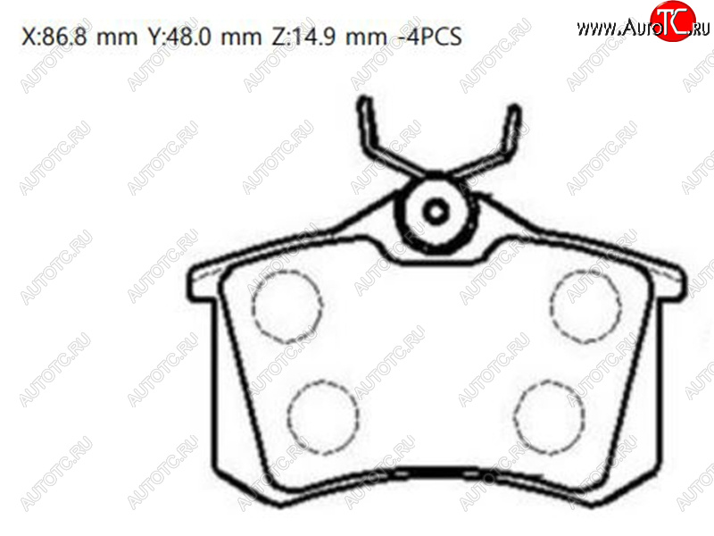 1 499 р. Колодки тормозные зад RH-LH SAT Skoda Octavia A5 дорестайлинг универсал (2004-2008)  с доставкой в г. Владивосток