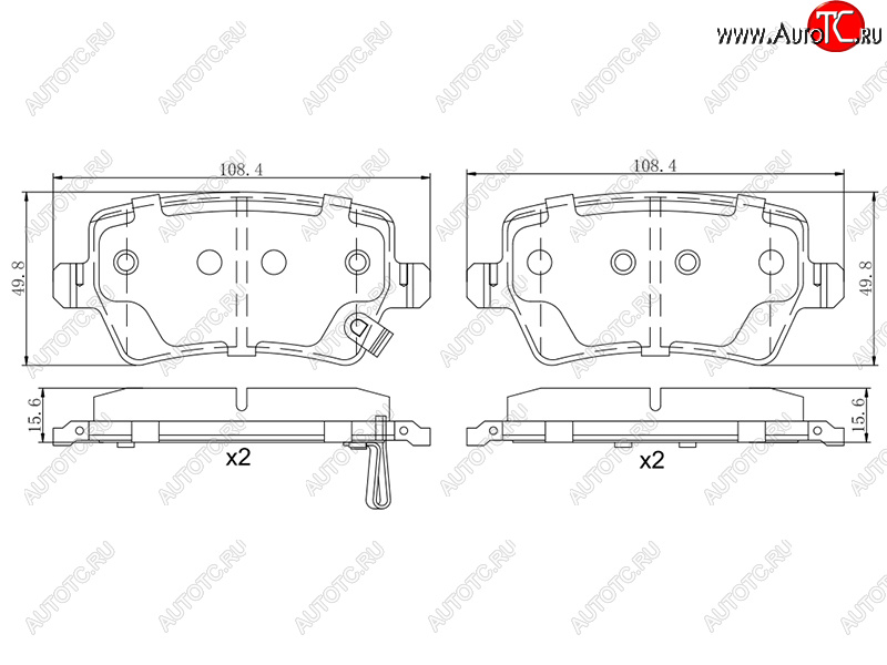 1 039 р. Колодки тормозные задние RH-LH SAT EXEED TXL 1-ый рестайлинг (2021-2024)  с доставкой в г. Владивосток