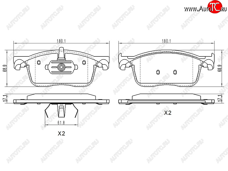 2 399 р. Колодки тормозные передние FL-FR SAT  CITROEN Jumpy (2016-2022), CITROEN SpaceTourer (2016-2022), Peugeot Expert (2016-2024), Peugeot Traveller (2016-2024)  с доставкой в г. Владивосток