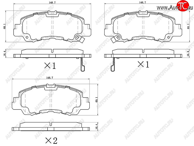 1 449 р. Колодки тормозные перед FR-FL SAT  Mitsubishi Eclipse Cross  GK (2017-2021) дорестайлинг  с доставкой в г. Владивосток