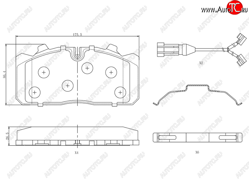 4 399 р. Колодки тормозные перед FL-FR SAT  ГАЗ ГАЗель Next ( A21,A22, С41, С42,  A21,A22, С41, С42, Фермер,  A60,A63, A64,  A62,А65,  A31,A32, C45, C46) - ГАЗель NEXT Citiline  А68 (система Wabco PA с датчиком)  с доставкой в г. Владивосток