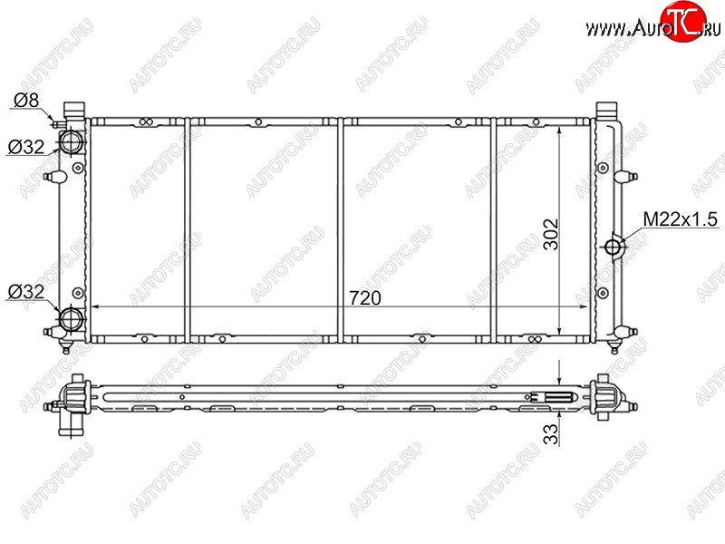 5 799 р. Радиатор охлаждающей жидкости SAT  Volkswagen Caravelle  T4 - Transporter  T4  с доставкой в г. Владивосток