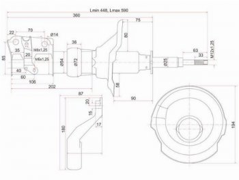 Стойка передняя RH SAT Honda Stream 1 RN1,RN3  дорестайлинг (2000-2004) ()