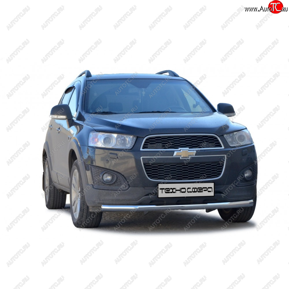 28 899 р. Защита переда труба нержавейка d63.5, Техно Сфера  Chevrolet Captiva ( CN202S) (2006-2025)  дорестайлинг, 1-ый рестайлинг, 2-ой рестайлинг,  дорестайлинг, дорестайлинг (Нержавейка)  с доставкой в г. Владивосток