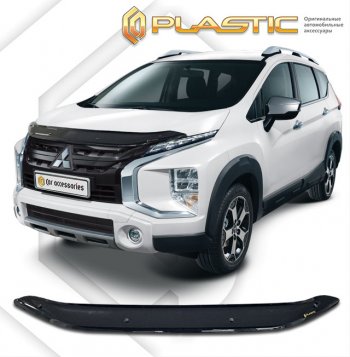 1 799 р. Дефлектор капота (рынок Юго-Восточной Азии) CA-Plastic  Mitsubishi Xpander Cross  NC1W (2022-2025) минивэн рестайлинг (серия Classic черный)  с доставкой в г. Владивосток. Увеличить фотографию 1