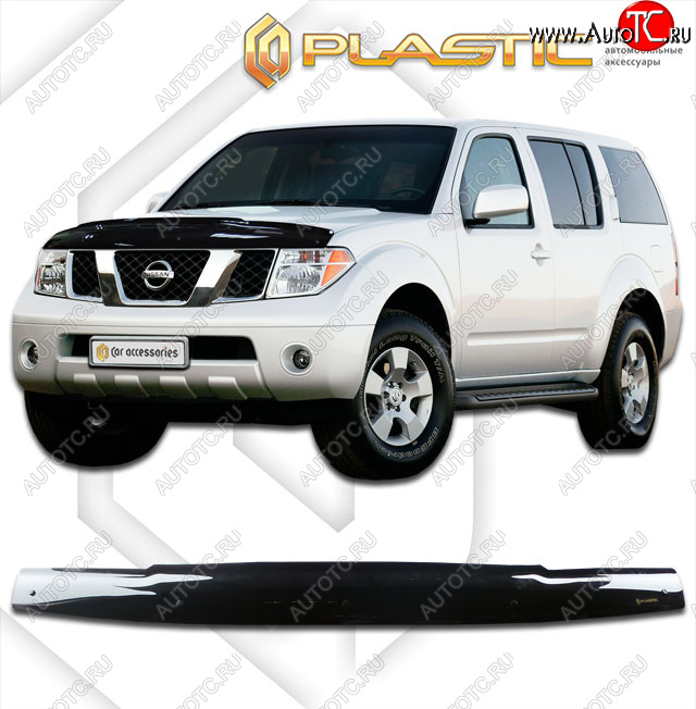 2 049 р. Дефлектор капота CA-Plastic  Nissan Terrano2  R20 (1999-2006) 2-ой рестайлинг (серия Classic черный)  с доставкой в г. Владивосток