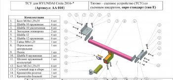 9 399 р. Фаркоп (шар E) Авто-Арсенал Hyundai Creta GS дорестайлинг (2015-2019)  с доставкой в г. Владивосток. Увеличить фотографию 8