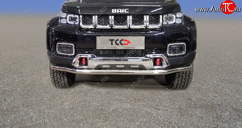 26 449 р. Защита переднего бампера нижняя d60,3 мм ТСС Тюнинг  BAIC BJ40 (2022-2025) (нержавейка)  с доставкой в г. Владивосток