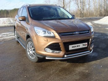 Защита передняя двойная d42,4*42,4 мм ТСС Тюнинг Ford Kuga 2 дорестайлинг (2013-2016) ()