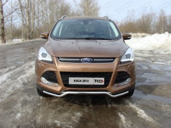 Защита переднего бампера нижняя d42,4 мм ТСС Тюнинг Ford (Форд) Kuga (Куга)  2 (2013-2016) 2 дорестайлинг  (нержавейка)