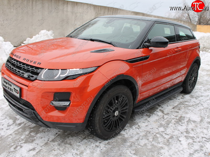 21 349 р. Пороги алюминиевые с пластиковой накладкой ТСС Тюнинг  Land Rover Range Rover Evoque  1 L538 (2015-2018) рестайлинг 5 дв. (карбон черные)  с доставкой в г. Владивосток