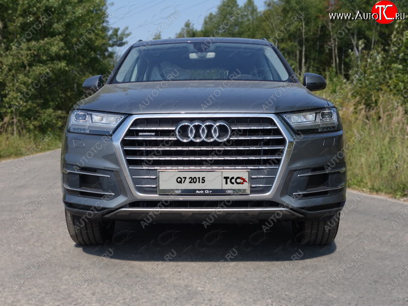 6 449 р. Рамка гос. номера ТСС Тюнинг  Audi Q7  4M (2015-2020) дорестайлинг (нержавейка)  с доставкой в г. Владивосток