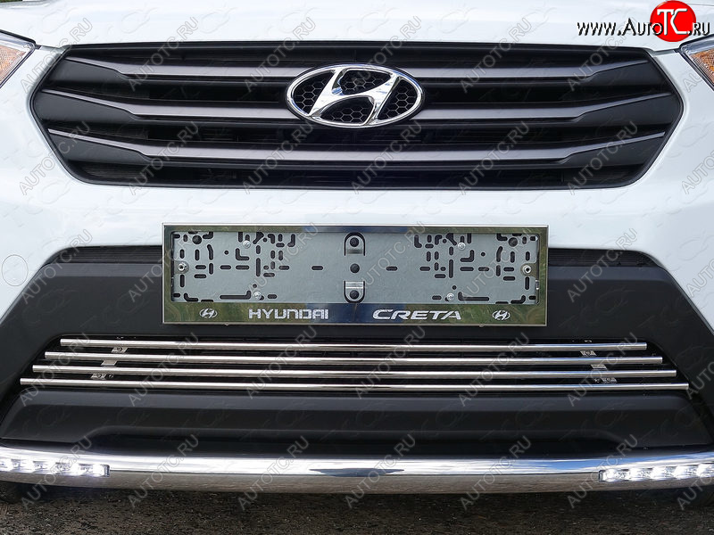 6 249 р. Рамка гос. номера ТСС Тюнинг  Hyundai Creta  GS (2015-2019) дорестайлинг (нержавейка)  с доставкой в г. Владивосток