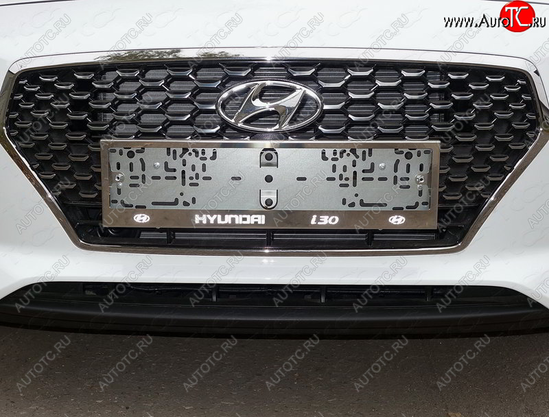 6 449 р. Рамка гос. номера ТСС Тюнинг  Hyundai I30  3 PD (2017-2020) универсал (нержавейка)  с доставкой в г. Владивосток