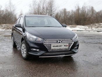 Рамка гос. номера ТСС Тюнинг Hyundai (Хюндаи) Solaris (Солярис)  HCR (2017-2020) HCR седан дорестайлинг  (нержавейка)