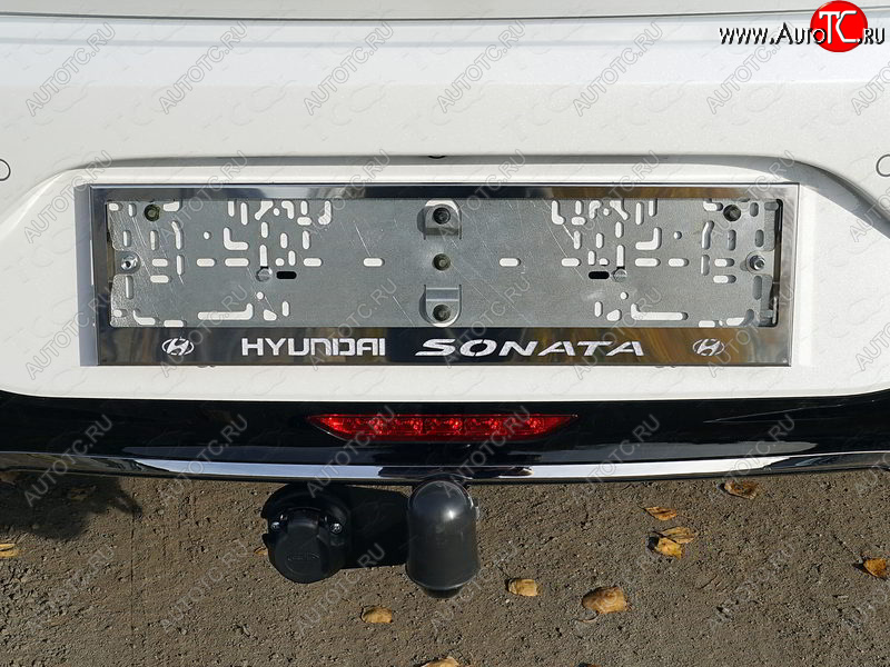 6 449 р. Рамка гос. номера ТСС Тюнинг  Hyundai Sonata  DN8 (2019-2022) (нержавейка)  с доставкой в г. Владивосток