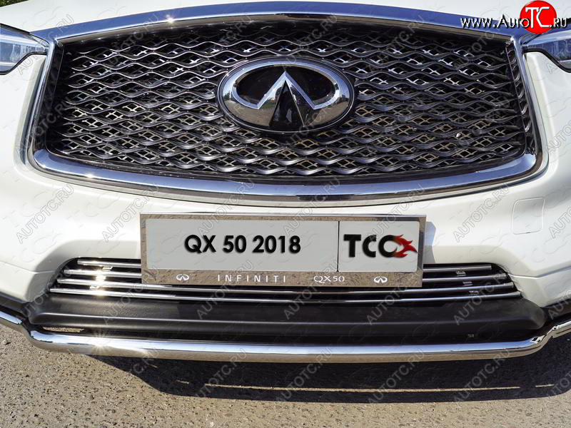 6 449 р. Рамка гос. номера ТСС Тюнинг  INFINITI Qx50  J55 (2017-2022) (нержавейка)  с доставкой в г. Владивосток