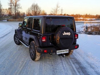 5 999 р. Рамка гос. номера ТСС Тюнинг  Jeep Wrangler  JL (2018-2024) 3 дв. дорестайлинг (нержавейка)  с доставкой в г. Владивосток. Увеличить фотографию 1