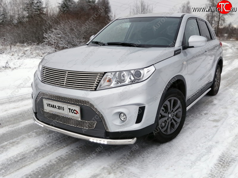 4 399 р. Рамка гос. номера ТСС Тюнинг  Suzuki Vitara  LY (2015-2019) дорестайлинг (нержавейка)  с доставкой в г. Владивосток