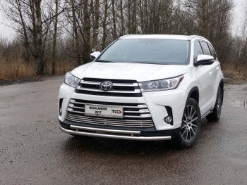 Рамка гос. номера ТСС Тюнинг Toyota (Тойота) Highlander (Хайлэндер)  XU50 (2016-2020) XU50 рестайлинг  (нержавейка)