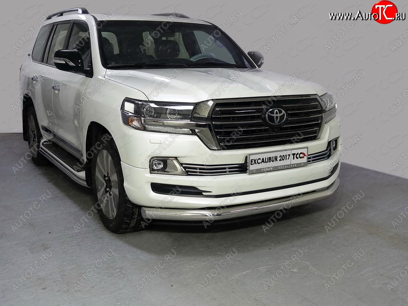 6 449 р. Рамка гос. номера ТСС Тюнинг  Toyota Land Cruiser  200 (2015-2021) 2-ой рестайлинг (нержавейка)  с доставкой в г. Владивосток