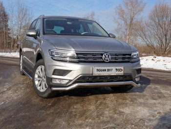 5 999 р. Рамка гос. номера ТСС Тюнинг  Volkswagen Tiguan  Mk2 (2016-2020) дорестайлинг (нержавейка)  с доставкой в г. Владивосток. Увеличить фотографию 1