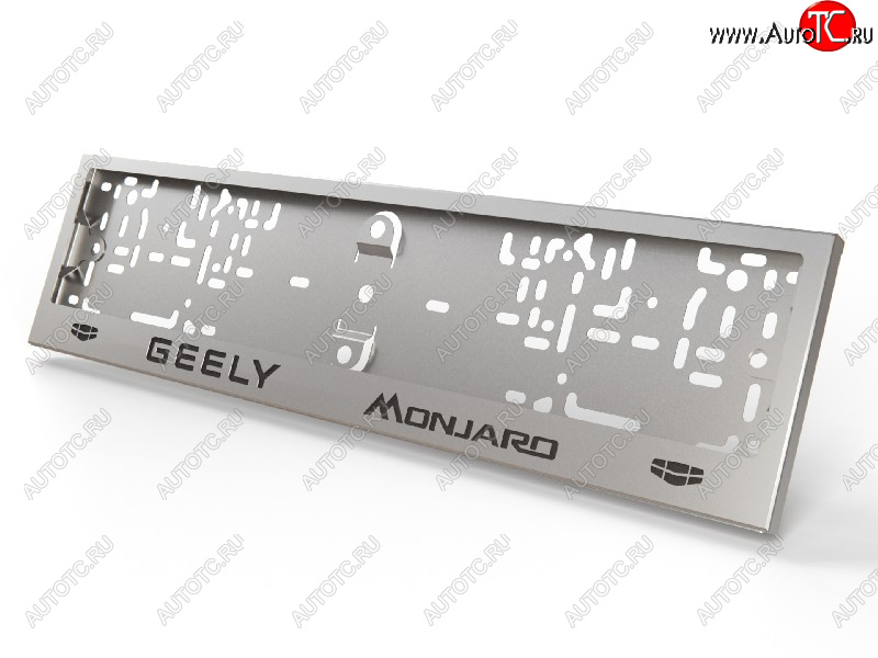 5 299 р. Рамка гос. номера ТСС Тюнинг Geely Monjaro (2022-2024) (нержавейка)  с доставкой в г. Владивосток