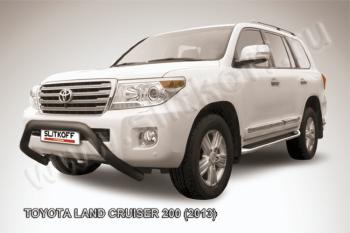 Защита переднего бампера кенгурятник d76 низкий широкий мини Slitkoff Toyota (Тойота) Land Cruiser (Лэнд)  200 (2012-2015) 200 1-ый рестайлинг