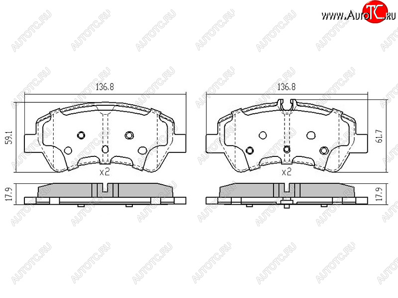 1 699 р. Колодки тормозные задние RH-LH SAT Ford Transit цельнометаллический фургон (2014-2022)  с доставкой в г. Владивосток