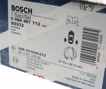 3 389 р. Колодки тормозные задние стояночного тормоза (4шт.) BOSCH Fiat Ducato 244 (2002-2012)  с доставкой в г. Владивосток. Увеличить фотографию 4