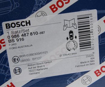 3 069 р. Колодки тормозные задние барабанные (4шт.) BOSCH Ford Focus 2 хэтчбэк 5 дв. дорестайлинг (2004-2008)  с доставкой в г. Владивосток. Увеличить фотографию 4