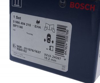 2 479 р. Колодки тормозные задние (4шт.) BOSCH Volkswagen Touareg GP рестайлинг (2006-2010)  с доставкой в г. Владивосток. Увеличить фотографию 3