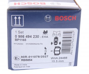 3 189 р. Колодки тормозные задние (4шт.) BOSCH Hyundai Santa Fe CM дорестайлинг (2006-2009)  с доставкой в г. Владивосток. Увеличить фотографию 4