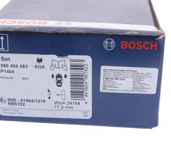 5 499 р. Колодки тормозные передние (4шт.) BOSCH Chrysler 300C LX седан (2004-2011)  с доставкой в г. Владивосток. Увеличить фотографию 4